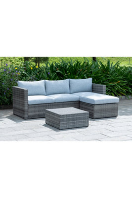 OUT & OUT Lima Outdoor Rattan Chaise Corner Lounge Set - 3 Seats