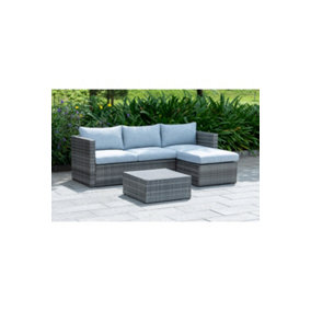 OUT & OUT Lima Outdoor Rattan Chaise Corner Lounge Set - 3 Seats