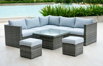 OUT OUT Lima Outdoor Rattan Corner Lounge Set with low table 7