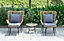 OUT & OUT Malmo Rattan Outdoor Balcony Patio Set - 2 Seats