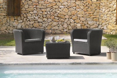 OUT OUT Nova 2 Seater Outdoor Bistro Set in Black DIY at B Q
