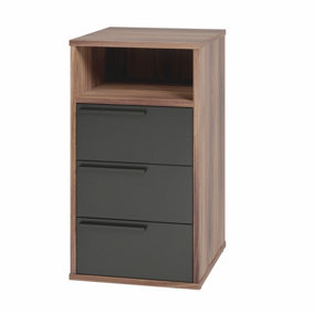OUT & OUT Oakley Cabinet 3 drawers Black and Oak