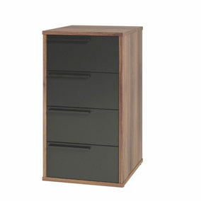 OUT & OUT Oakley Cabinet 4 drawers Black and Oak