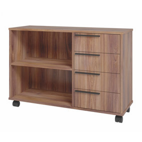 OUT & OUT Oakley Cabinet 4 drawers with wheels Oak