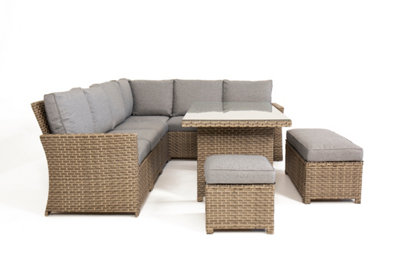 Palma corner rattan garden lounge set 9 seater sale