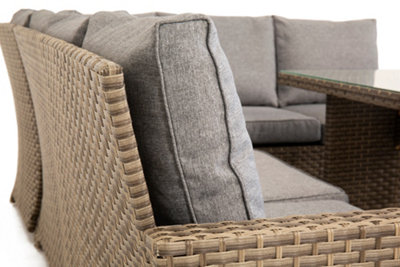 OUT OUT Palma 9 Seater Corner Outdoor Rattan Garden Lounge Set in Grey