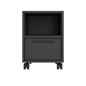 OUT & OUT Reid Office Side Table with Wheels- Black