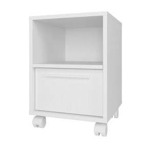 OUT & OUT Reid Office Side Table with Wheels- White