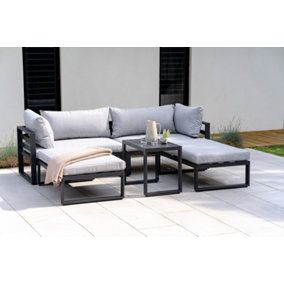 OUT & OUT Santorini Modular Lounge Set with Side Cushions in Grey