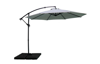 OUT & OUT Seville - Round Cantilever Parasol - 2.95m- Light Grey