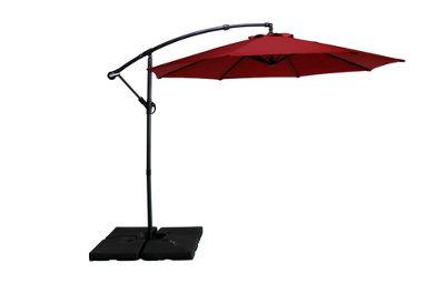 OUT & OUT Seville - Round Cantilever Parasol - 2.95m- Red