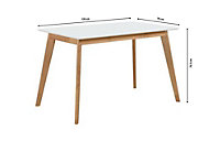 OUT & OUT York Dining Table White- 120cm