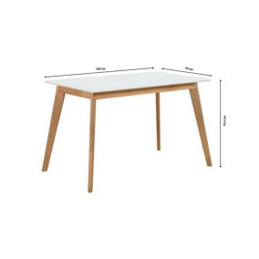 OUT & OUT York Dining Table White- 120cm