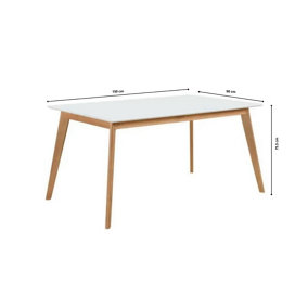 OUT & OUT York Dining Table White- 150cm