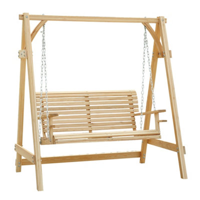 Wooden garden swing online seat b&q