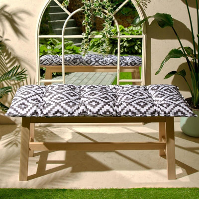 Outdoor 2 Seater Patterned Bench Cushion Garden Furniture Seat