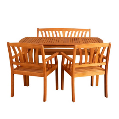 Outdoor Person Rectangular Wooden Garden Dining Table Chairs