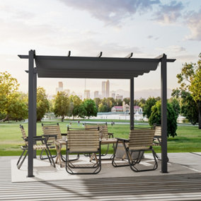 Outdoor Aluminum flat Roof Garden Gazebo With Canopy