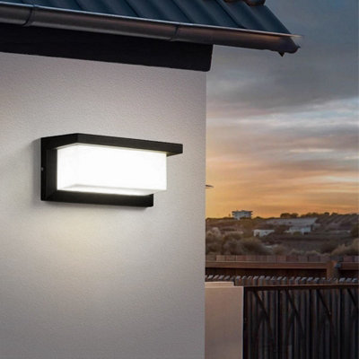 Outdoor and Indoor Black IP65 Waterproof Rectangular LED Wall Light ...