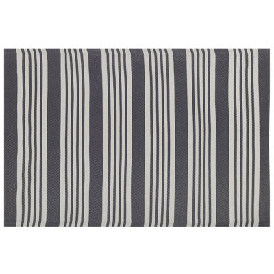 Outdoor Area Rug 120 x 180 cm Black and Light Grey DELHI
