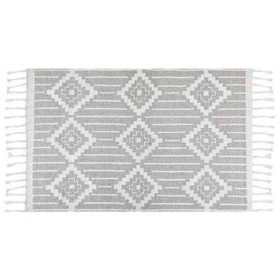 Outdoor Area Rug 140 x 200 cm Grey and White TABIAT