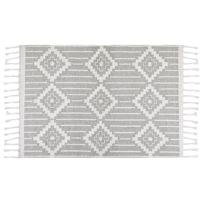 Outdoor Area Rug 160 x 230 cm Grey and White TABIAT