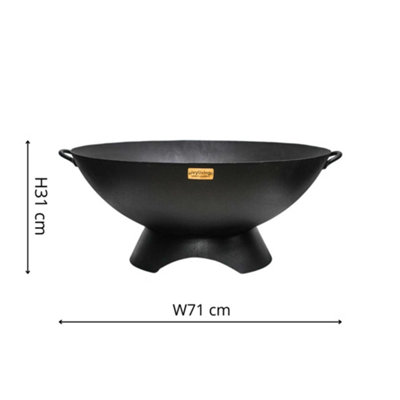 Outdoor Artisan Fire Pit in Rust Iron H31Cm W71Cm