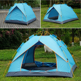 Outdoor Automatic Pop Up Camping Tent 3-4 Person Family Sun Shade Hiking Shelter