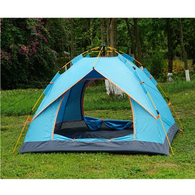 Outdoor Automatic Pop Up Camping Tent 3-4 Person Family Sun Shade Hiking  Shelter