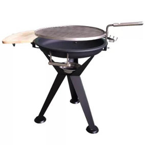 Outdoor BBQ - Charcoal Flame Grill With Built In Chopping Board, Bowl - Garden Summer Party Cooking 58cm Pan