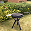 Outdoor BBQ - Charcoal Flame Grill With Built In Chopping Board, Bowl - Garden Summer Party Cooking 58cm Pan