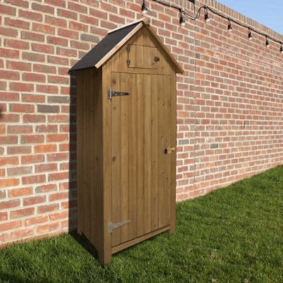 Outdoor Bideford Garden Wooden Storage Cabinet Tool Shed - Natural