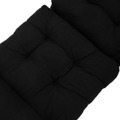 Outdoor Black Garden Sofa Cushion Chair Lounger Cushions Patio Seat Pads for Outdoors With Ties