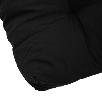 Outdoor Black Garden Sofa Cushion Chair Lounger Cushions Patio Seat Pads for Outdoors With Ties