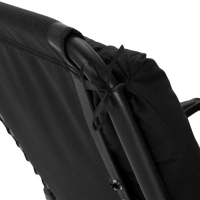 Outdoor Black Garden Sofa Cushion Chair Lounger Cushions Patio Seat Pads for Outdoors With Ties
