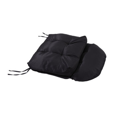 Outdoor Black Garden Waterproof Swing Seating Cushion Sofa Cushion Chair Lounger Cushions Patio Seat Pads