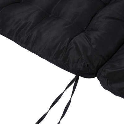 Outdoor Black Garden Waterproof Swing Seating Cushion Sofa Cushion Chair Lounger Cushions Patio Seat Pads