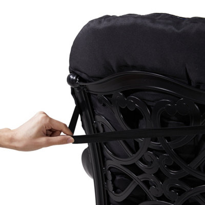 Outdoor Black Garden Waterproof Swing Seating Cushion Sofa Cushion Chair Lounger Cushions Patio Seat Pads