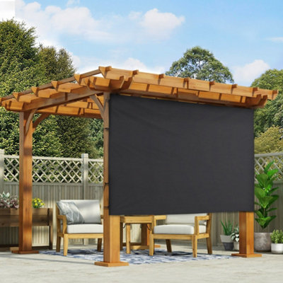 Shop Outdoor Black Waterproof Sunshade Privacy Panel Gazebo Sidewall ...