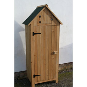 Outdoor Brighton Garden Wooden Storage Cabinet or Tool Shed In Natural