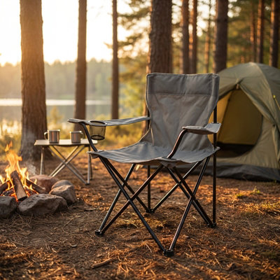 Outdoor Camping Chair 2 x Folding Portable Picnic Garden Seat
