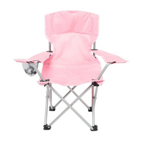 Outdoor Camping Chair Folding Portable Picnic Garden Fishing Seat, Pink - Kids