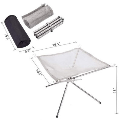 Outdoor camping foldable bonfire rack Convenient 304 stainless steel fire rack - 4
