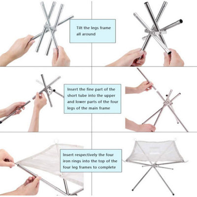 Outdoor camping foldable bonfire rack Convenient 304 stainless steel fire rack - 5