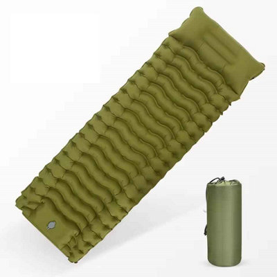 Outdoor Camping Inflatable Sleeping Pad with Built In Pillow and Pump ...