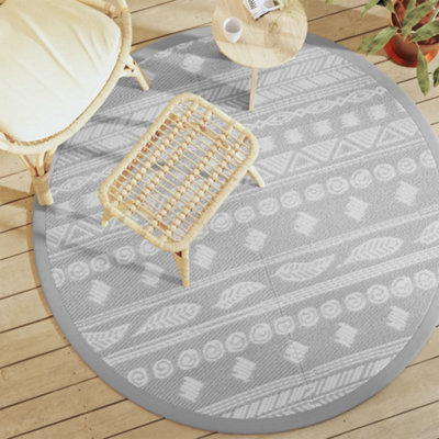 Outdoor Carpet Rugs for Garden Patios Grey 160 cm PP