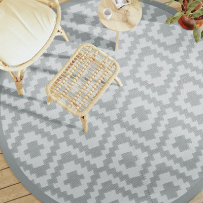 Outdoor Carpet Rugs for Garden Patios Grey 200 cm PP