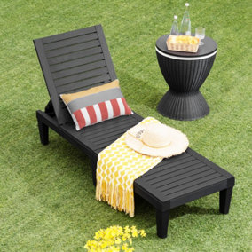 Outdoor Chaise Lounge Chair Lightweight Adjustable Patio Lounge Recliner Chair