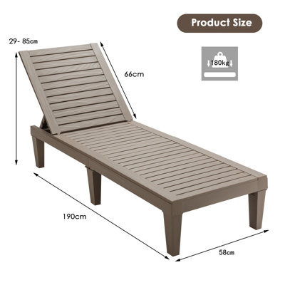 Outdoor Chaise Lounge Chair Lightweight Adjustable Patio Lounge Recliner Chair