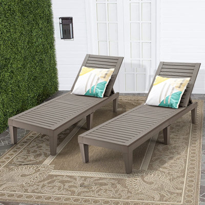 Outdoor Chaise Lounge Chair Lightweight Adjustable Patio Lounge Recliner Chair - 4